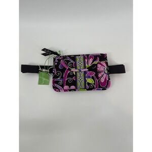 Vera Bradley Belt Bag Wallet Pouch Purple Floral Print Adjustable Strap